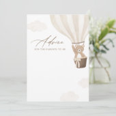 テディベア熱気球ベビーシャワーアドバイスカード 招待状 (スタンド正面)