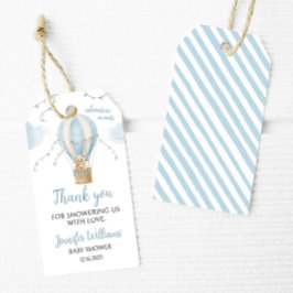 テディベア熱気球ベビーシャワーギフトラベル ギフトタグ