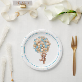 テディベア熱気球ベビーシャワープレート ペーパープレート