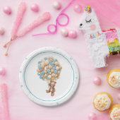 テディベア熱気球ベビーシャワープレート ペーパープレート (パーティー)