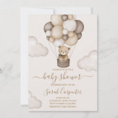 テディベア熱気球ベビーシャワー招待状 招待状 (正面)