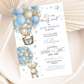 テディベア熱気球ベビーシャワー招待状 招待状