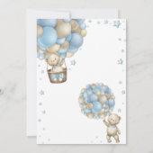 テディベア熱気球ベビーシャワー招待状 招待状 (裏面)