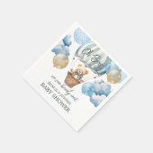 テディベア熱気球ベビーシャワー スタンダードカクテルナプキン (角)