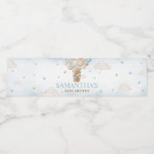 テディベア熱気球ベビーシャワー ペットボトルラベル (シングルラベル)