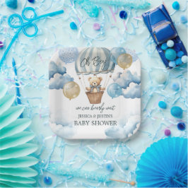 テディベア熱気球ベビーシャワー ペーパープレート