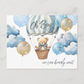 テディベア熱気球ベビーシャワー ポストカード (正面)