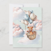 テディベア熱気球ベビーシャワー 招待状 (裏面)