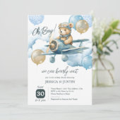 テディベア熱気球ベビーシャワー 招待状 (スタンド正面)