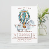 テディベア熱気球ベビーシャワー 招待状 (スタンド正面)