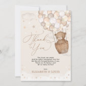 テディベア熱気球 サンキューカード (正面)