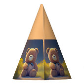 テディベア牧草地、かわいい子供たち任意の年齢の誕生日 パーティーハット (裏面)