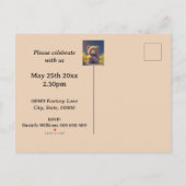 テディベア牧草地、かわいい子供たち任意の年齢 インビテーションポストカード (裏面)