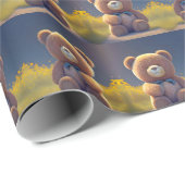 テディベア牧草地、かわいい子供たち任意の年齢 ラッピングペーパー (ロールコーナー)