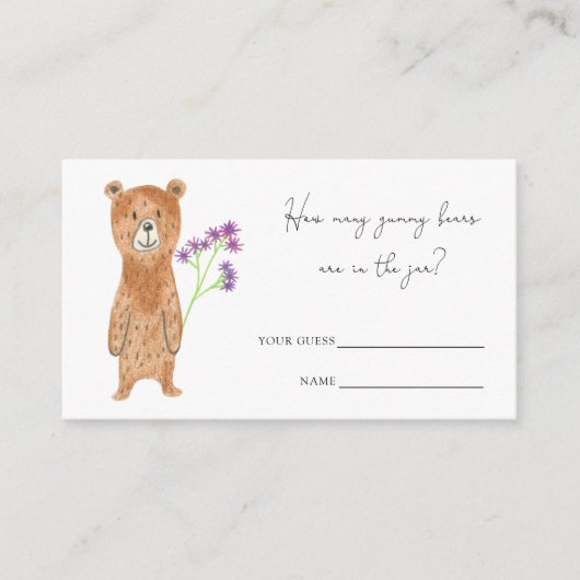 テディベア瓶に入っているグミベアの数 エンクロージャーカード (正面)