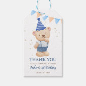 テディベア男の子の感謝してい生生日パーソナライズされた ギフトタグ (正面)