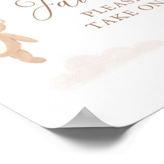 テディベア男の子の赤ちゃんシャワーの好意サイン ポスター (角)