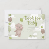 テディベア男の子の赤ちゃんシャワー本ベビーカード 招待状 (正面)