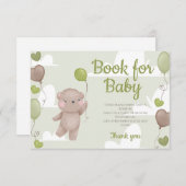 テディベア男の子の赤ちゃんシャワー本ベビーカード 招待状 (正面/裏面)