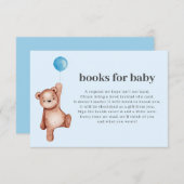 テディベア男の子の赤ちゃんシャワー本ベビー挿入用 招待状 (正面/裏面)