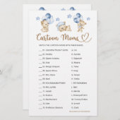 テディベア男の子の赤ちゃんシャワー漫画ママ (正面/裏面)