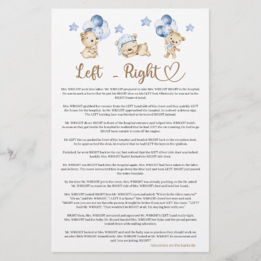 テディベア男の子の赤ちゃん離れシャワー右へ (正面)