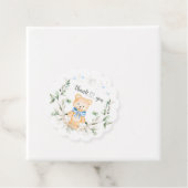 テディベア男の子ベイビーシャワーありがとうメッセージカード フェイバータグ (インサイチュ)