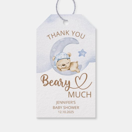 テディベア男の赤ちゃんありがとうございました ギフトタグ (裏面)