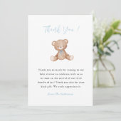 テディベア男の赤ちゃんシャワーサンキューカード サンキューカード (スタンド正面)