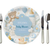 テディベア男の赤ちゃんシャワー ペーパープレート