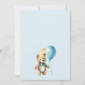 テディベア男の赤ちゃんシャワー 招待状 (裏面)