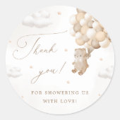 テディベア男女兼用ありがとう ラウンドシール (正面)