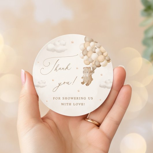 テディベア男女兼用ありがとう ラウンドシール