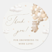 テディベア男女兼用ありがとう ラウンドシール (正面)