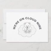 テディベア男女兼用クラウド9ベビーシャワー サンキューカード (裏面)