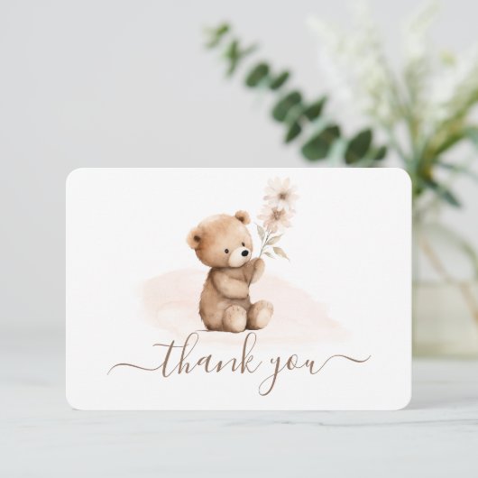 テディベア男女兼用サンキューカード サンキューカード (スタンド正面)