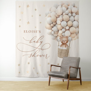 テディベア男女兼用ベイビーシャワー背景 タペストリー