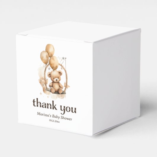 テディベア男女兼用ベビーシャワーありがとう フェイバーボックス (正面サイド)