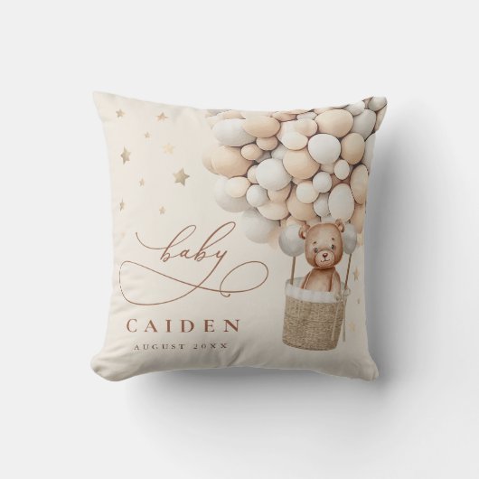 テディベア男女兼用ベビーシャワー子供部屋ギフト クッション (正面)