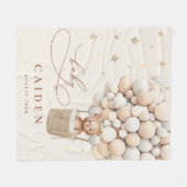 テディベア男女兼用ベビーシャワー子供部屋ギフト フリースブランケット (正面(横))