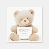 テディベア男女兼用ベビーシャワー紙 スタンダードカクテルナプキン (正面)