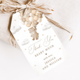 テディベア男女兼用ベビーシャワー ギフトタグ