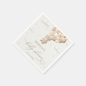 テディベア男女兼用ベビーシャワー スタンダードカクテルナプキン (角)