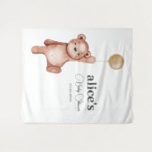 テディベア男女兼用ベビーシャワー タペストリー (正面(横))