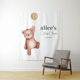 テディベア男女兼用ベビーシャワー タペストリー