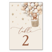 テディベア男女兼用ベビーシャワー テーブルナンバー (裏面)