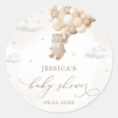 テディベア男女兼用ベビーシャワー ラウンドシール (正面)