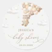 テディベア男女兼用ベビーシャワー ラウンドシール (正面)