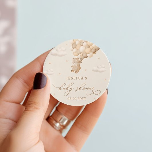 テディベア男女兼用ベビーシャワー ラウンドシール