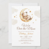 テディベア男女兼用ベビーシャワー 招待状 (正面)